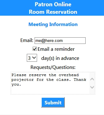 Room information, size, layout,equipment